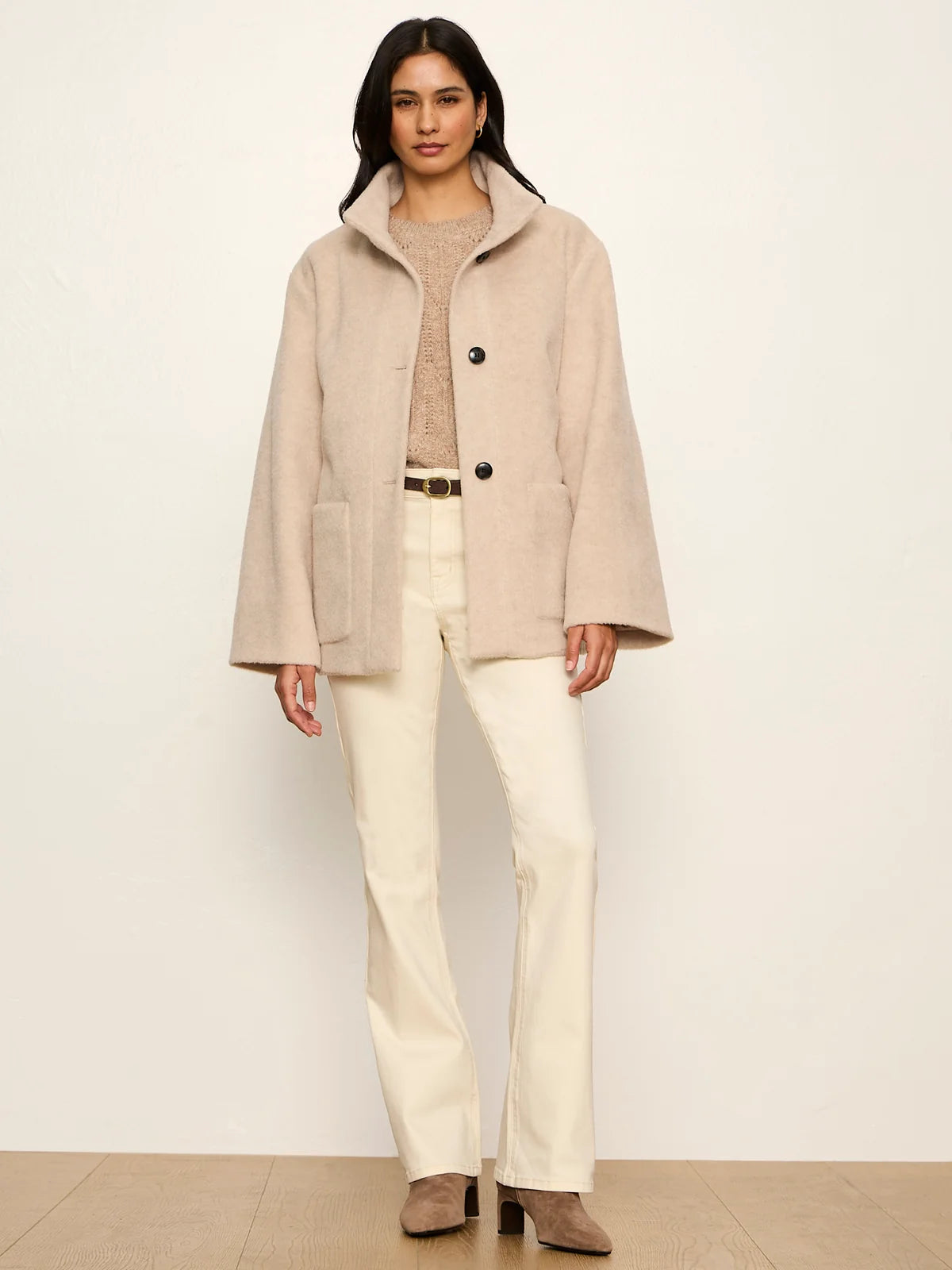 Sanctuary Bundled Wool Coat - Bone