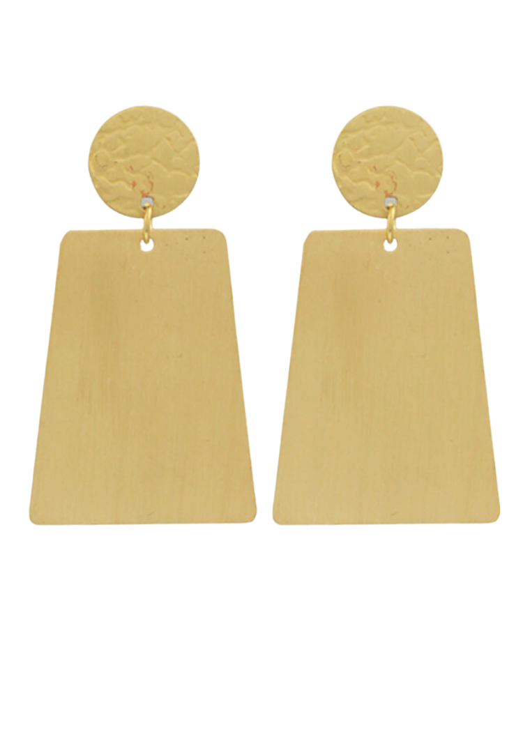 Florence Drops-Worn Gold-Hand In Pocket