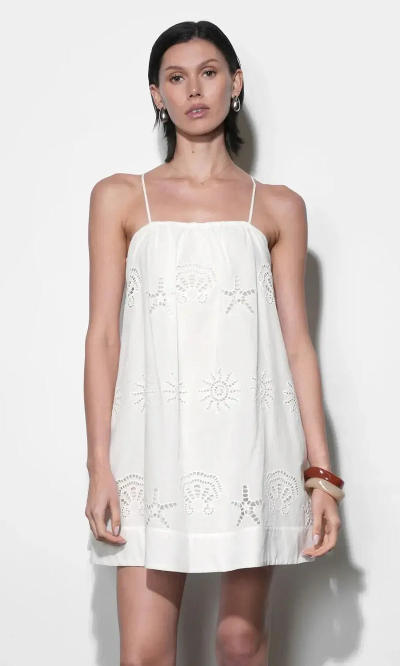 Greylin Daisy Mini Dress - White-Hand In Pocket