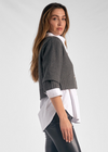 Elan Sonia Cardigan - Gunmetal Grey ***FINAL SALE***-Hand In Pocket