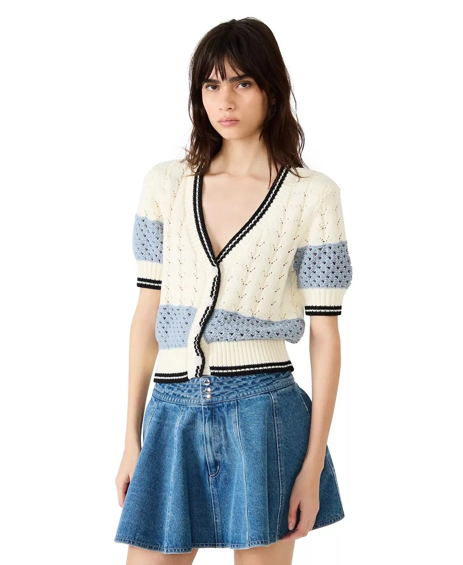 Steve Madden Fiona Sweater Cardigan - Blue-Hand In Pocket