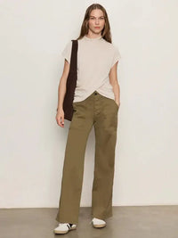 Sanctuary Draped Sleeveless Mock Neck - Pearl-Hand In Pocket