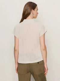Sanctuary Draped Sleeveless Mock Neck - Pearl-Hand In Pocket
