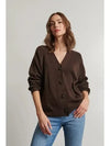 Line Micah Cardigan- Espresso-Hand In Pocket