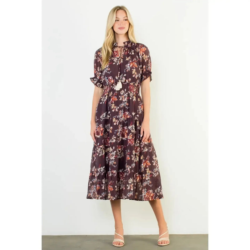 THML Elora Floral Maxi Dress-Hand In Pocket