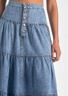 Elan Dolly Tiered Denim Skirt ***FINAL SALE***-Hand In Pocket