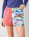 Print Fresh Sugar Plum Bradshaw Boxer- Ferry Blue-Hand In Pocket