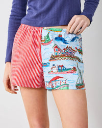 Print Fresh Sugar Plum Bradshaw Boxer- Ferry Blue-Hand In Pocket