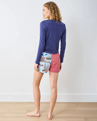 Print Fresh Sugar Plum Bradshaw Boxer- Ferry Blue-Hand In Pocket