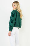 THML Velvet Floral Quilted Jacket-Hand In Pocket