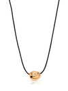 Polished Pebble Leather Pendant Necklace: 18k Gold Plated / One Size-Hand In Pocket
