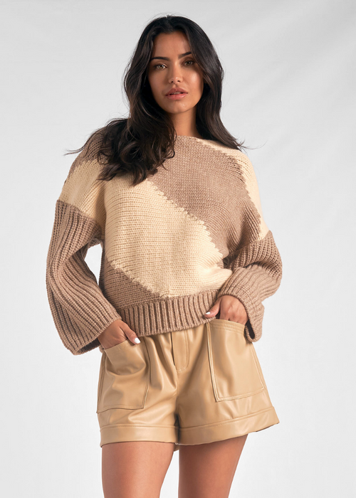 Elan Hannah Sweater - Beige/Off White ***FINAL SALE***-Hand In Pocket