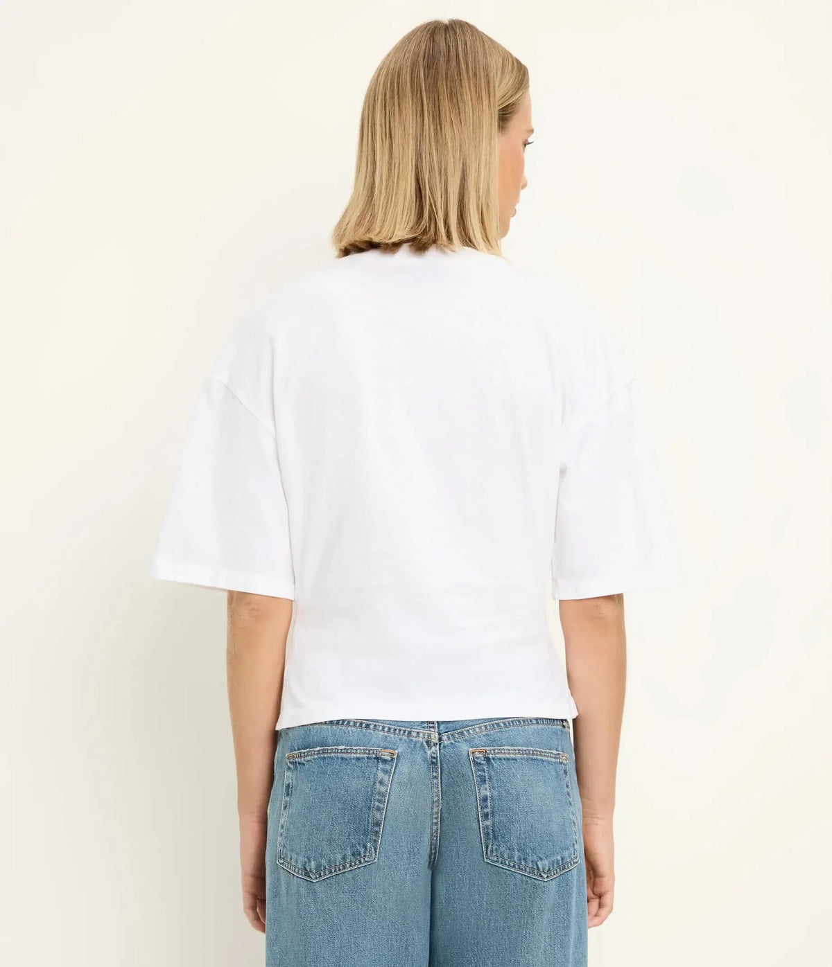 Michael Stars Zinnia Side Pleated Tee - White-Hand In Pocket
