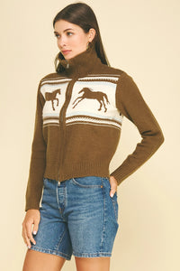 Fina Pony Cardigan - Brown