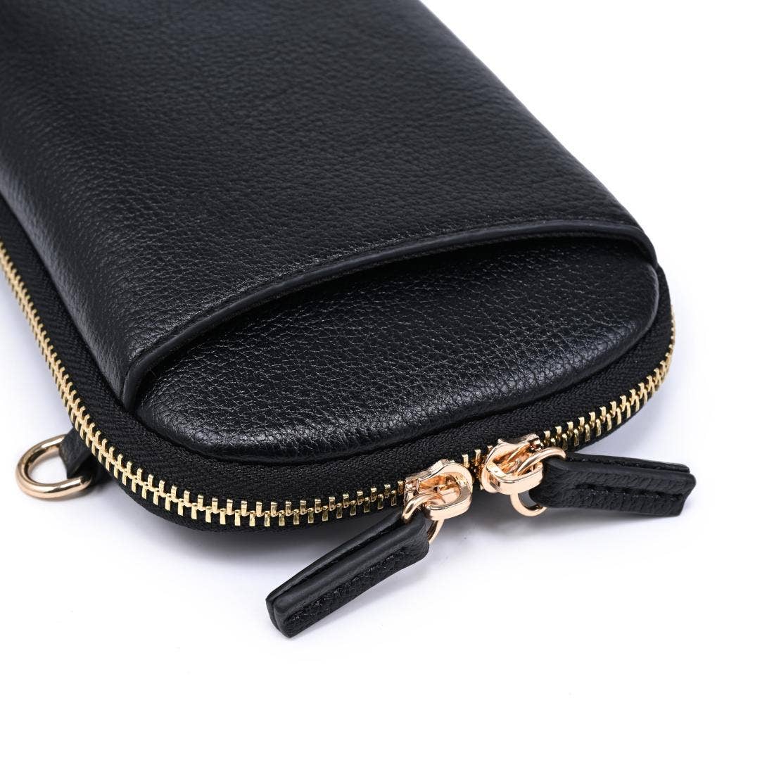 Karen Cell Phone Crossbody: Black-Hand In Pocket