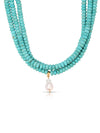 Marina Layers Turquoise Necklace: Turquoise and Freshwater Pearl / One Size-Hand In Pocket