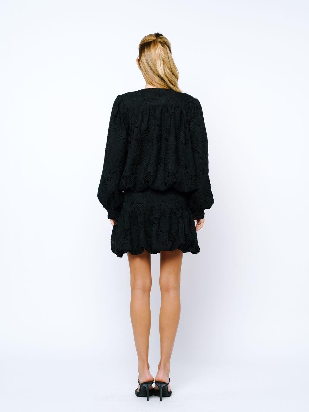 Ciebon Donna Bubble Hem Jacket - Black-Hand In Pocket