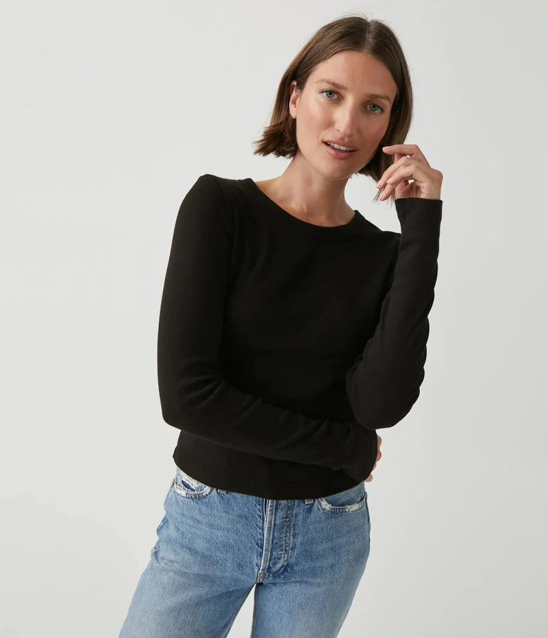 Michael Stars Orion Crop Tee - Black-Hand In Pocket