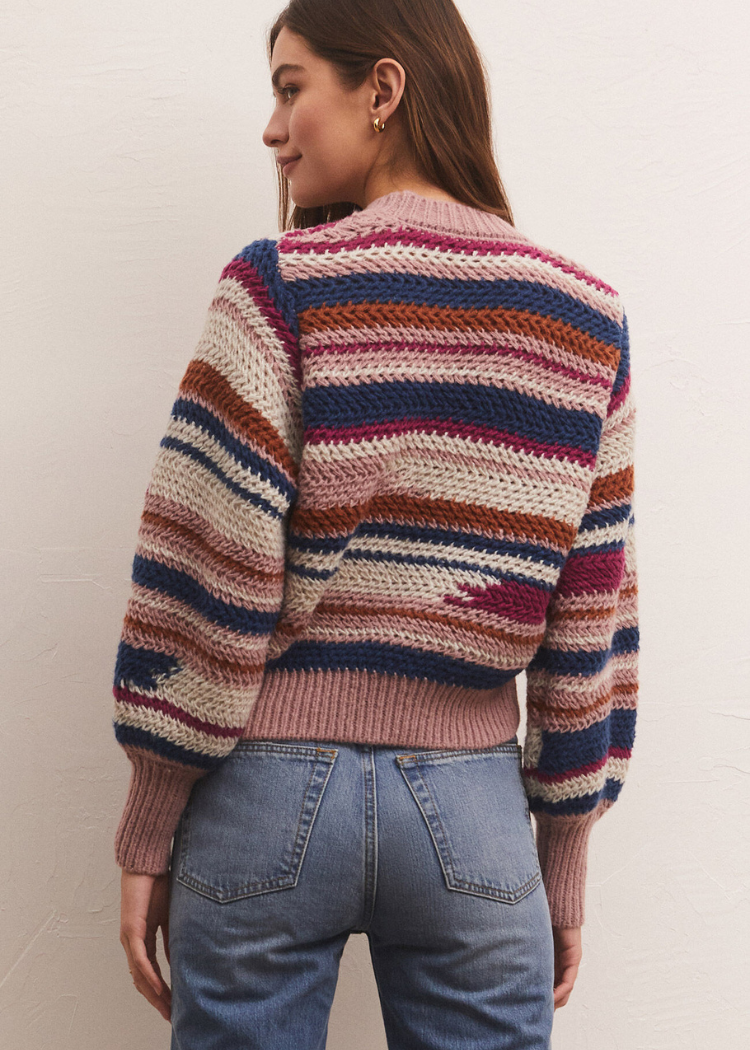 Z Supply Asheville Striped Sweater-Hand In Pocket