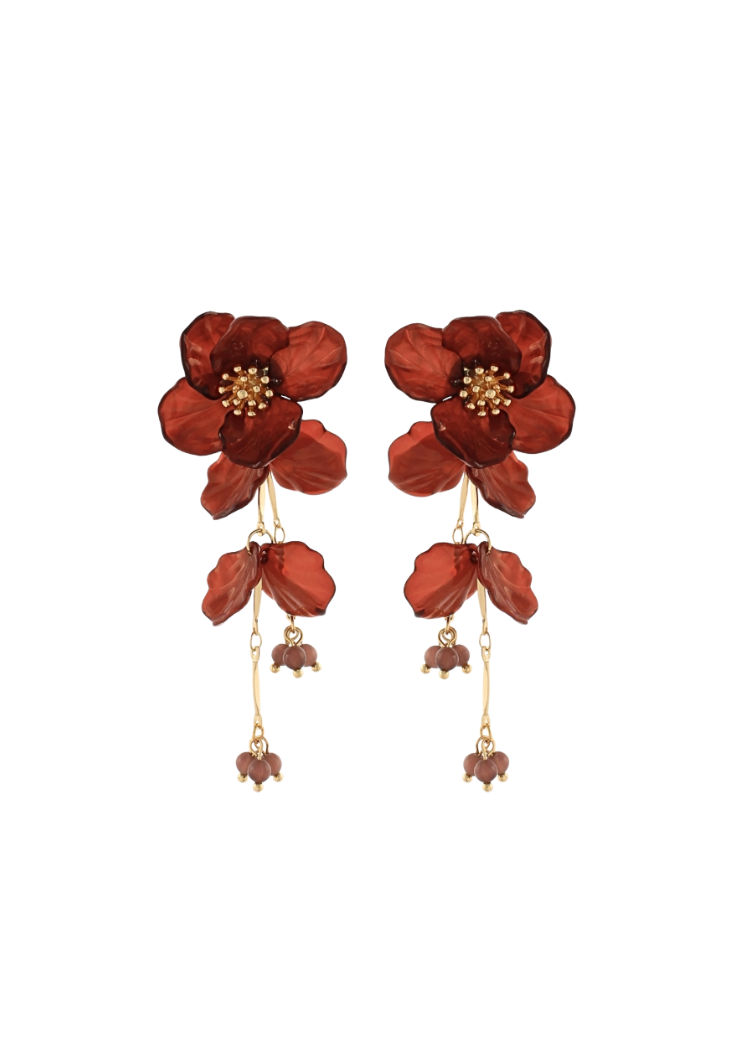 Delphine Flower Earrings-Hand In Pocket