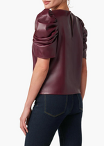 Joe's Jeans The Kira Vegan Leather Puff Sleeve Top ***FINAL SALE***-Hand In Pocket