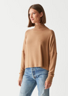 Frida Mock Neck Top - Camel-Hand In Pocket