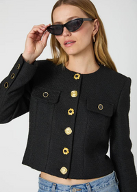 French Connection Structured Jacket- Black-Hand In Pocket