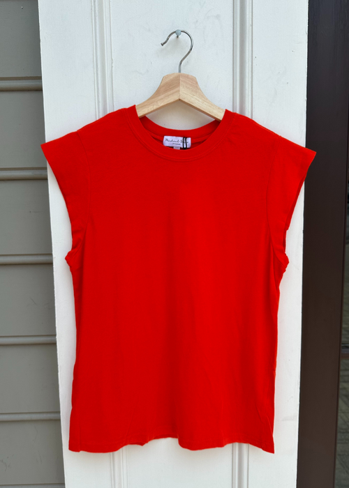 Michael Stars Joey Power Shoulder Tee - Pomodoro ***FINAL SALE***-Hand In Pocket