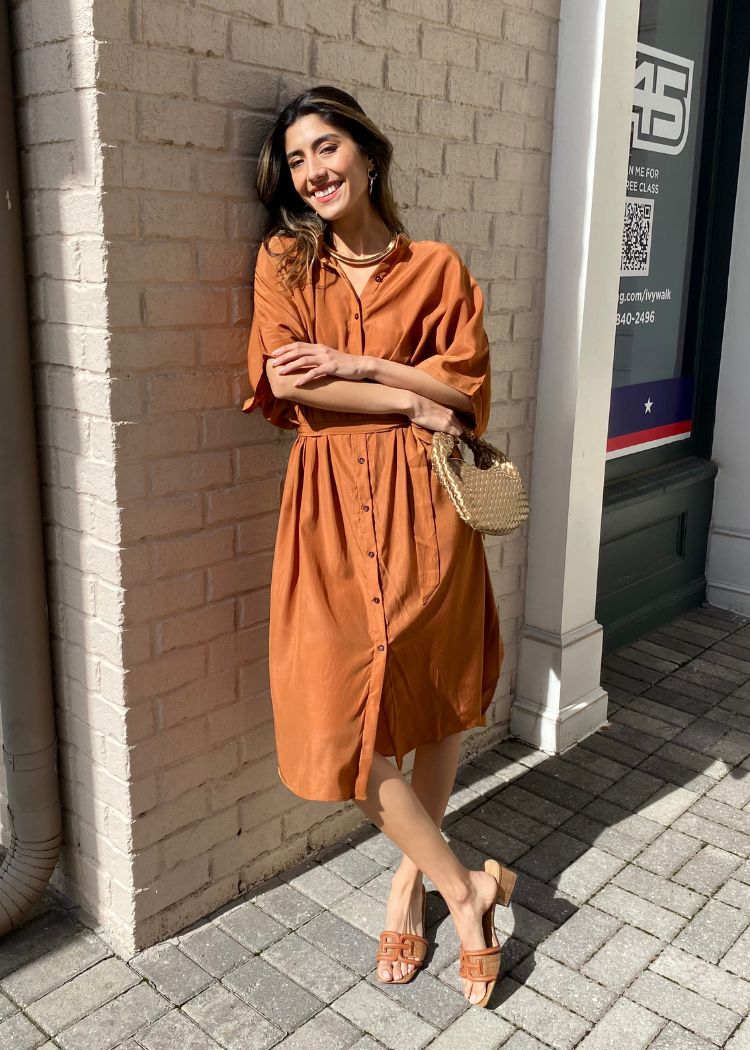Mersea Mallorca Kaftan Dress - Bronze-Hand In Pocket