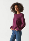 Mac Puff Sleeve Crew Neck - Plum ***FINAL SALE***-Hand In Pocket