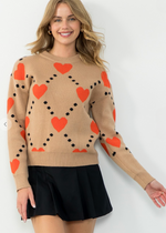 THML Olly Heart Patterned Sweater-Hand In Pocket