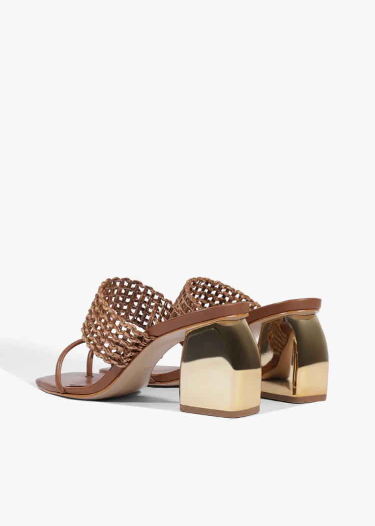 Schutz Aberdeen Heel- Cognac-Hand In Pocket