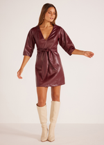 MINKPINK Kiara Mini Dress - Wine-Hand In Pocket