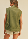 Molli Washed Utility Vest-Hand In Pocket