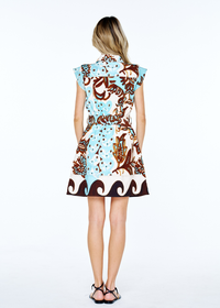 Ciebon Fay Sleeveless Mini Dress - Cream Multi-Hand In Pocket