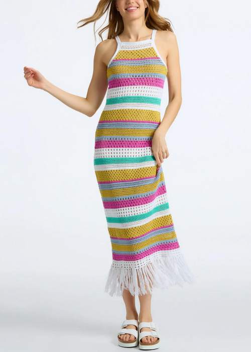 525 America Lucia Stripe Crochet Dress ***FINAL SALE***-Hand In Pocket