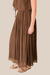 Lucy Paris Mary Midi Skirt- Brown-Hand In Pocket