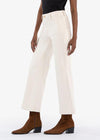 Kut Meg High Rise Wide Leg Double- Ecru-Hand In Pocket