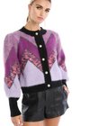 Fuzzy Chevron Cardigan-Hand In Pocket