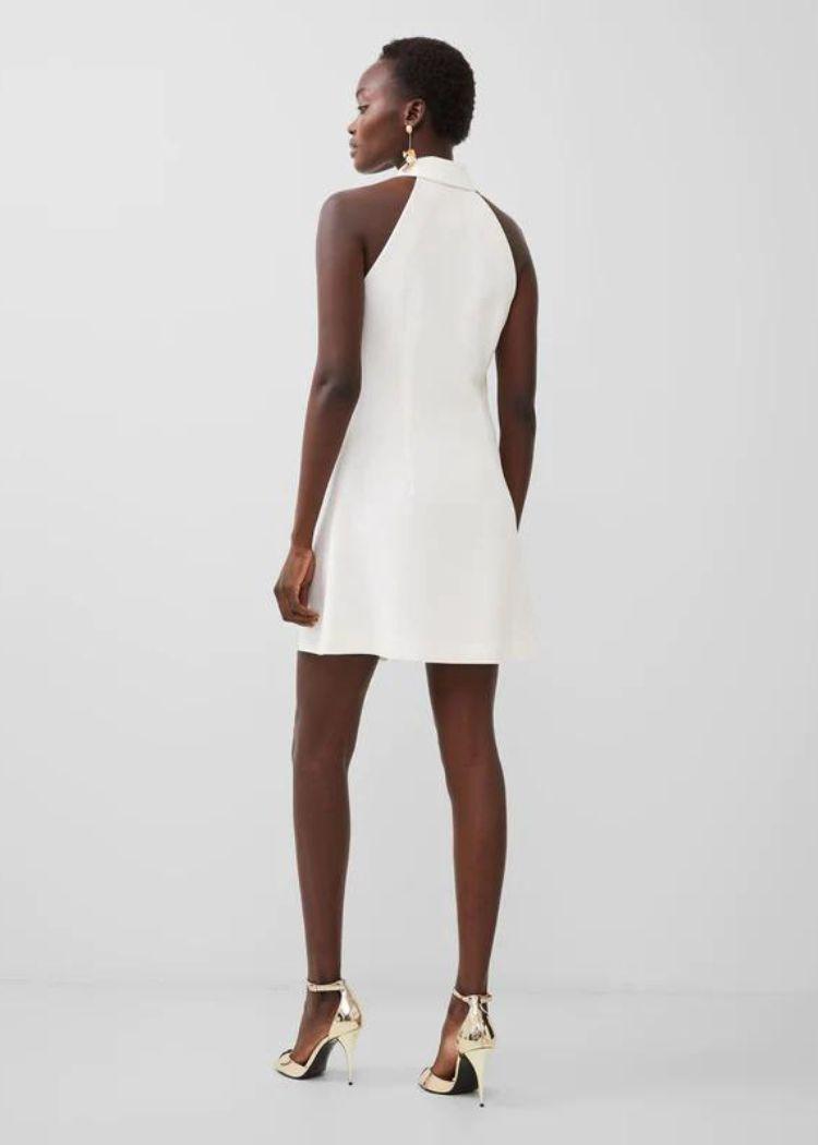 French Connection Whisper Halter Blazer Dress - Summer White-Hand In Pocket