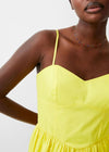 French Connection Florida Strappy Midi Dress- Blazing Yellow-Hand In Pocket
