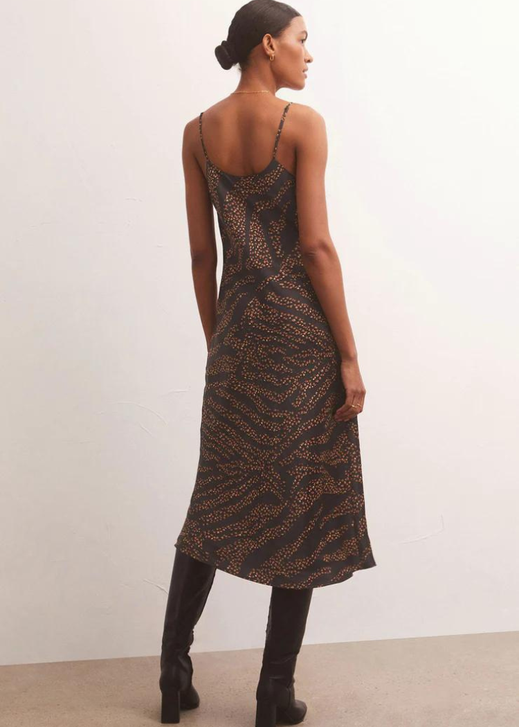 Z Supply Lark Wild Dot Slip Dress-Hand In Pocket