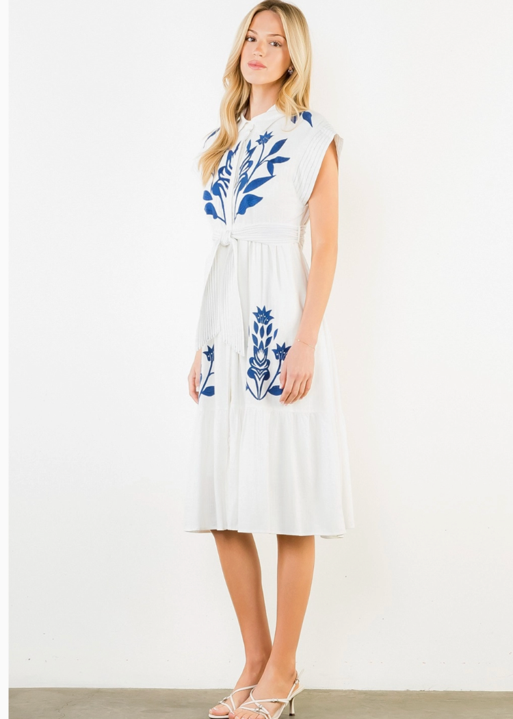 THML Daria Dress - White-Hand In Pocket
