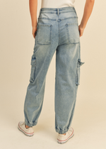 Grayson Denim Utility Jogger Pants-Hand In Pocket