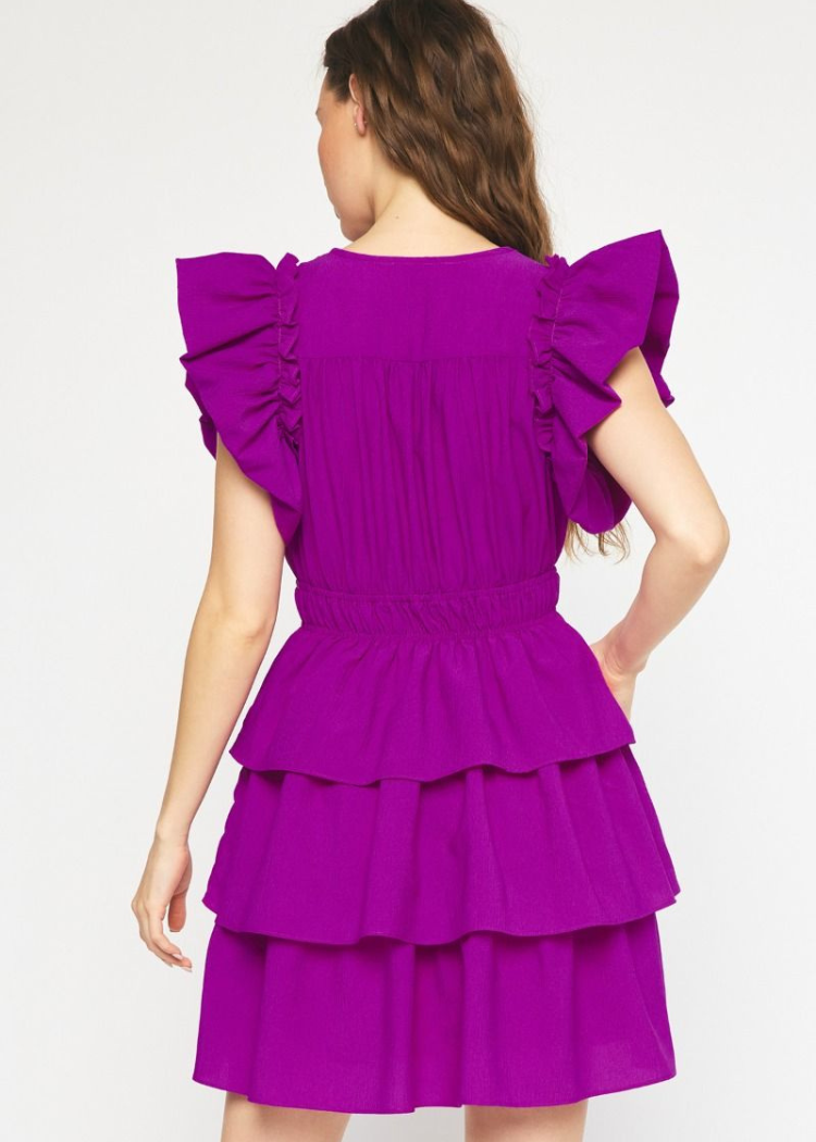 Leslie Ruffle Tiered Dress-Hand In Pocket