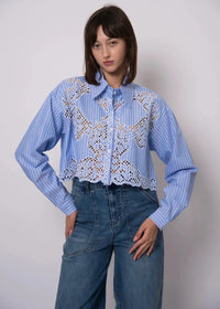 RD Style Ayama Shirt - Riviera Azure-Hand In Pocket