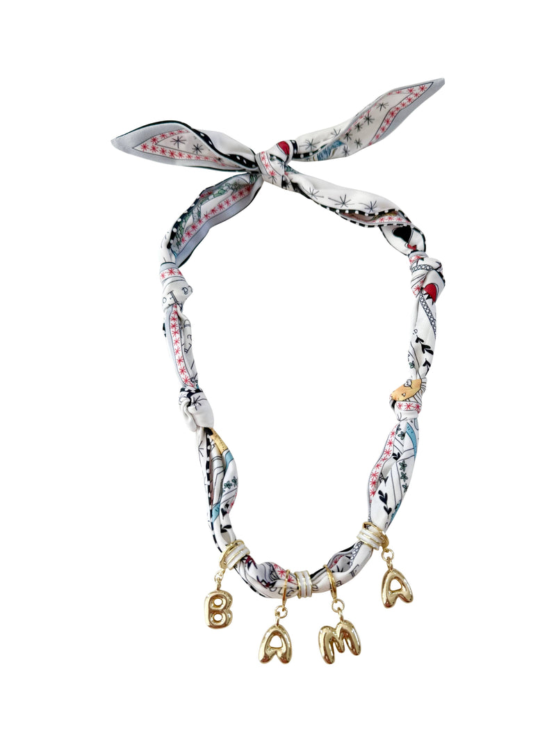 Bama Game Day Bubble Letter Scarf Necklace -Hand In Pocket