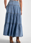 Elan Dolly Tiered Denim Skirt ***FINAL SALE***-Hand In Pocket
