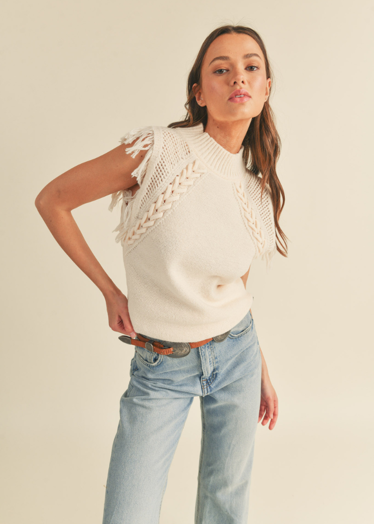 London Fringed Pullover-Hand In Pocket