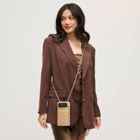 Brianna Cell Phone Crossbody - Polished Natural-Hand In Pocket